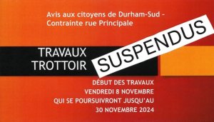 Travaux Trottoirs (suspendus)